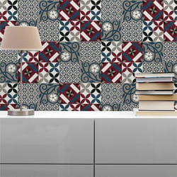 Papier Peint Vintage M1-No.524 Noir Rouge Papier Peint Carrelage