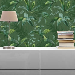 Papier Peint Forêt et Feuilles M1-No.532 Vert Papier Peint Jungle