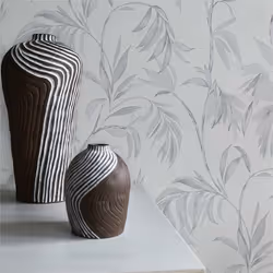 TADESSI papier peint forêt et feuilles Camilla M1-No.577 intissé gris blanc papier peint fleuri salon chambre à coucher cuisi ...