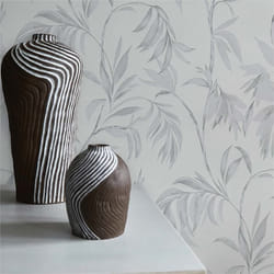 TADESSI papier peint forêt et feuilles Camilla M1-No.577 intissé gris blanc papier peint fleuri salon chambre à coucher cuisine