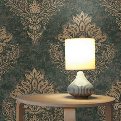 Papier Peint Baroque Gioele M1-No.633 Vert Or Baroque avec ornements