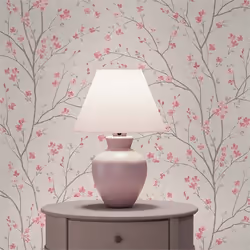 Papier Peint Forêt et Feuilles M1-No.643 Rose Blanc Papier peint à fleurs