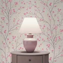Papier Peint Forêt et Feuilles M1-No.643 Rose Blanc Papier peint à fleurs
