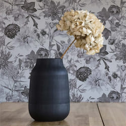 Papier Peint Fleurs M1-No.774 Papier peint intissé Gris Blanc Floraux Floral
