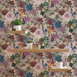 Papier Peint Jungle Camilla M1-No.776 Beige Rose Floraux Floral
