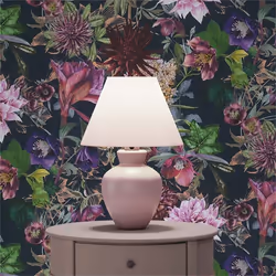 Papier Peint Jungle Camilla M1-No.777 Vert Noir Floraux Floral