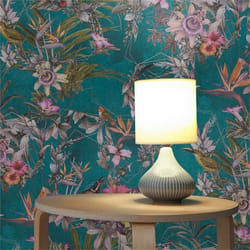 Papier Peint Animaux M1-No.789 Papier peint intissé Bleu Vert Floraux Jungle