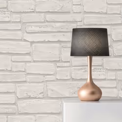 Papier Peint Pierre Vicco M1-No.847 Papier peint intissé Blanc Gris Pierre