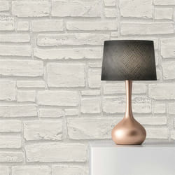 Papier Peint Pierre Vicco M1-No.847 Papier peint intissé Blanc Gris Pierre