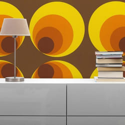 Papier peint Retro M1-No.849 papier peint intissé marron orange vintage géométrique graphique