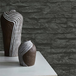 Papier Peint Pierre Vicco M1-No.851 Papier peint intissé Gris Noir Pierre