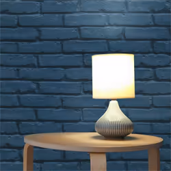 Papier Peint Pierre Fabio M1-No.1267 Papier peint intissé Bleu Mur Brique Pierre