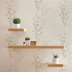 Papier Peint Fleurs Pino M1-No.1328 Papier peint intissé Vert Rose Floral Nature