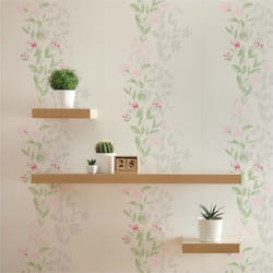Papier Peint Fleurs Pino M1-No.1328 Papier peint intissé Vert Rose Floral Nature