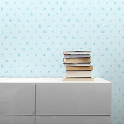 Papier Peint Chambre enfant M1-No.1563 Bleu Chambre Bébé Uni