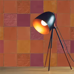 Papier Peint Carrelage Mosaïque Aaran M1-No.1663 Orange Rouge Vintage Rétro