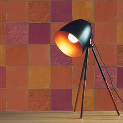Papier Peint Carrelage Mosaïque Aaran M1-No.1663 Orange Rouge Vintage Rétro