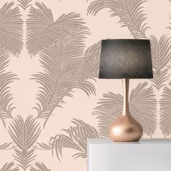 Papier Peint Feuilles Aurora M1-No.1688 Beige Brillant Palmier