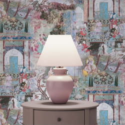 Papier Peint Vintage M1-No.1700 Papier peint intissé Rose Vert Oriental Nature