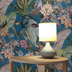Papier Peint Fleurs M1-No.1702 Papier peint intissé Bleu Jaune Floral Nature