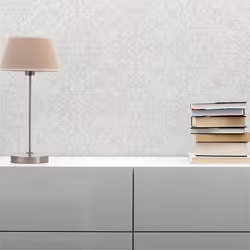 Papier Peint Vintage M1-No.1763 Papier peint intissé Blanc Gris Structure Motif