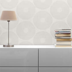 Papier Peint Points Cercles Vincenzo M1-No.1771 Blanc Gris Géometrique