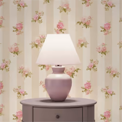 Papier Peint Rayures Romeo M1-No.2129 Rose Floral Baroque Fleurs