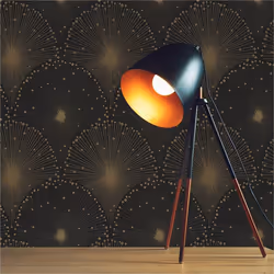 Papier Peint Graphique Meo M1-No.2148 Or Noir Motif Géométrique
