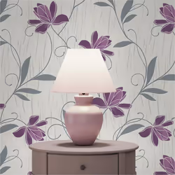 Papier Peint Fleurs Florentin M1-No.2155 Papier peint en papier Lila Gris Floral
