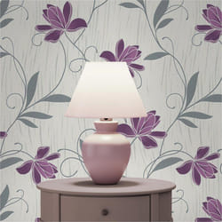 Papier Peint Fleurs Florentin M1-No.2155 Papier peint en papier Lila Gris Floral