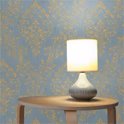 Papier Peint Baroque Giulia M1-No.2179 Or Bleu Ornement Classique Baroque