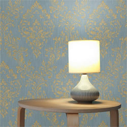Papier Peint Baroque Giulia M1-No.2179 Or Bleu Ornement Classique Baroque