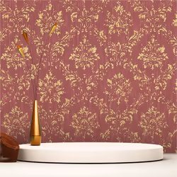 Papier Peint Baroque Gioele M1-No.2193 Rouge Or Ornement Classique Baroque