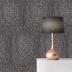 Papier Peint Graphique Tino M1-No.2378 Anthracite Argent Géometrique