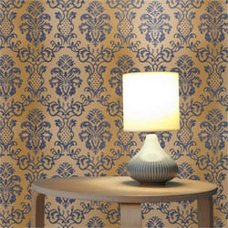 Papier Peint Baroque Samuel M1-No.2419 Bleu Brun Ornement Classique Baroque