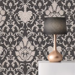 Papier Peint Baroque M1-No.2443 Papier peint en papier Or Noir Ornement