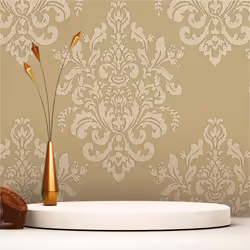 Papier Peint Baroque Raffaele M1-No.2455 Beige Or Ornement Classique Baroque
