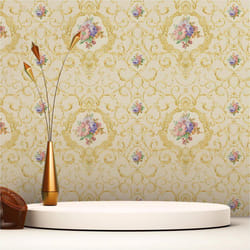 Papier Peint Baroque Raffaele M1-No.2479 Or Rose Ornement Classique Fleurs