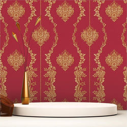 Papier Peint Baroque Alessia M1-No.2511 Rouge Jaune Ornement Classique Baroque
