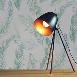 Papier Peint Boho Chic M1-No.2611 Vert Papier Peint Ethnique Plumes