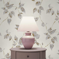M1-No.2705 Papier peint intissé Gris Argent Nature Feuilles