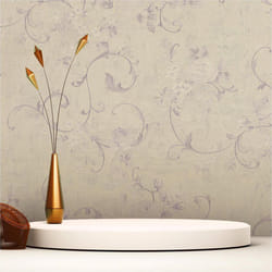 M1-No.2930 Papier peint intissé Lila Crème Vintage Floral Classique