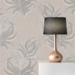 Papier Peint Boho Chic M1-No.3325 Gris Papier Peint Ethnique Plumes