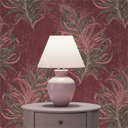 Papier Peint Boho Chic M1-No.3326 Rouge Papier Peint Ethnique Plumes Abstrait