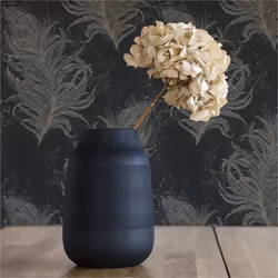 Papier Peint Boho Chic M1-No.3327 Noir Papier Peint Ethnique Plumes