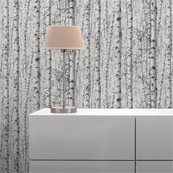 Papier Peint Feuilles Ginevra M1-No.3554 Blanc Forêt de bouleaux Nature