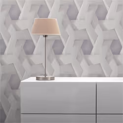 Papier Peint Effet 3D Leonardo M1-No.3558 Gris Blanc 3D Papier Peint Géometrique