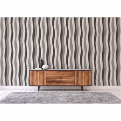 Papier Peint Rayures Darian M1-No.3686 Gris Papier Peint Vagues Blanc