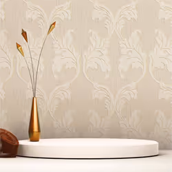 Papier Peint Baroque Nicolo M1-No.3779 Beige Crème Classique Baroque