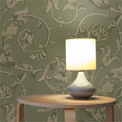 Papier Peint Fleurs M1-No.3797 Vert Baroque Vintage Nature Floral